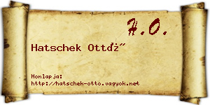 Hatschek Ottó névjegykártya